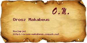 Orosz Makabeus névjegykártya